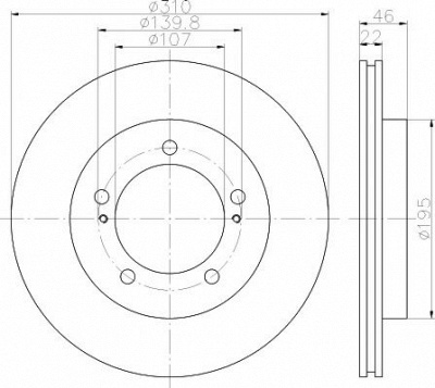 HELLA PAGID 8dd355112991 -  Тормозной диск